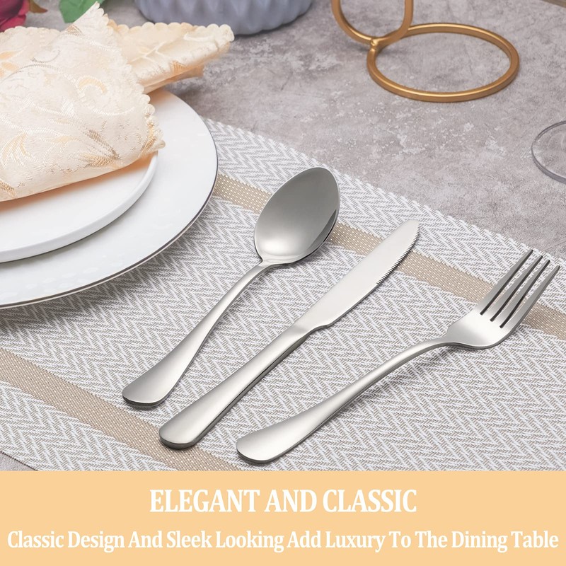 40 Piece Silverware Set Service for 8,Premium Stainless Steel Flatware