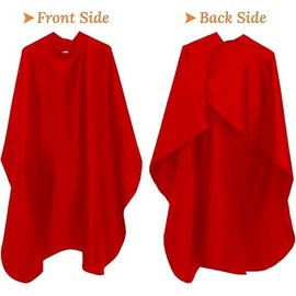 aashta® Hairdressing Cape, Lightweight Hairdressing Cape, Hairdressing Cape, Hairdressing Cape, Hairdressing Cape, Hairdressing Cape, Hairdressing Cape, Home Use, Button Closure, 143 x 126 cm, Red