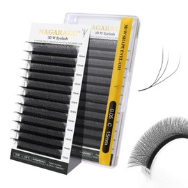 NAGARAKU NAGARAKU W Shape Eyelash Extension 3D Volume Cluster Premade Fans Eye Lashes Faux Mink Matte Black Easy Fanning False Eyelashes (0.05mm C curl 15mm)