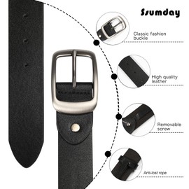 Ssumday 2 Pack Women's Girl Female Ladies Black Brown Waist Leather Belts for Jeans Pants Dress Dresses with Fashion Pin Buckle(RZKBR-XL)