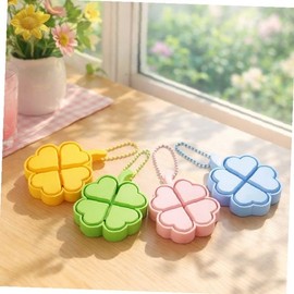 Four-leaf clover clicker keyring transparent acrylic keycap clicker bag ring decoration prop luck symbol blue / 네잎클로버 딸깍이 키링 투명 아크릴 키캡 클리커 가방고리 장식 소품 행운 상징 블루