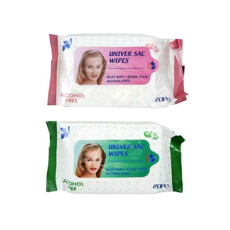 Pack of 2 Silky Soft Personal Cleansing Wipes - Alcohol