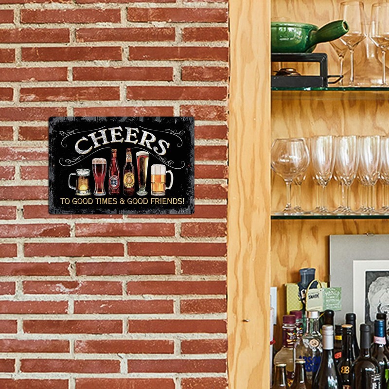 Putuo Decor Cheers Metal Tin Sign, Bar Signs For Home