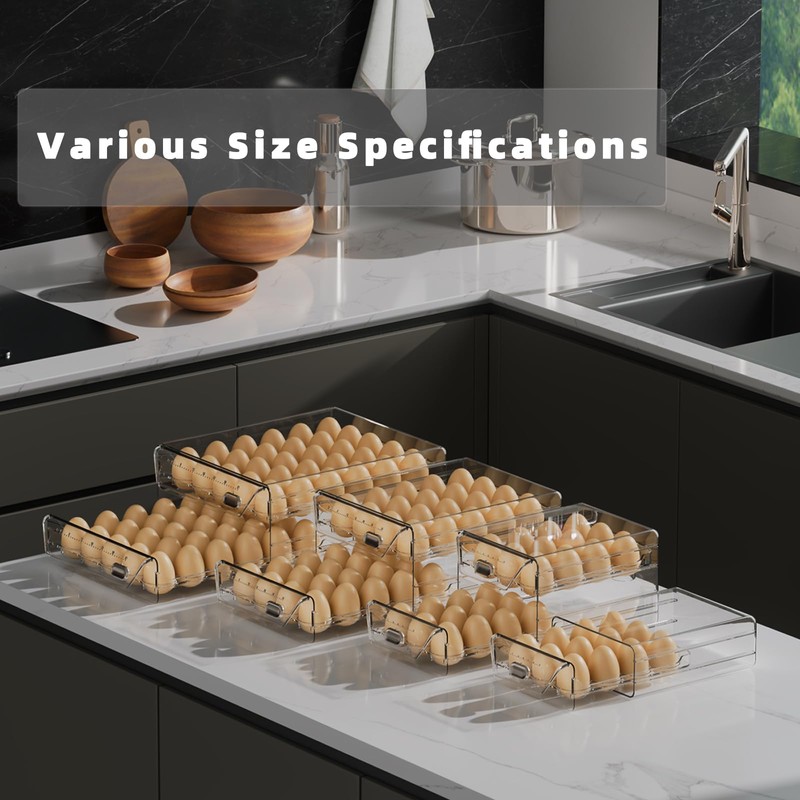HIYOHIYO Clear 60 Egg Holder for Fridge, High Capacity Egg
