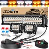 LEDKITO 12In LED Light Bar and 4In LED Cube Pod