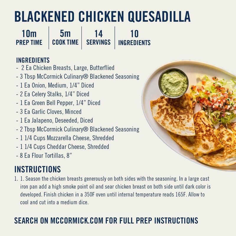 McCormick Culinary Seasoning, Blackened, Non GMO, No MSG added, For