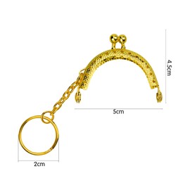 LUCKYKODOR Pack of 10 Wallet Bag Frame Clasps Purse Clasp Metal Frame Bag Clasp Purse Frame with Key Ring for Handbag DIY Crafts (5 Colours)