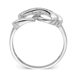 Sterling Silver Rhodium Diam. Infinity Symbol Heart Ring - Jewelry By Sweet Pea