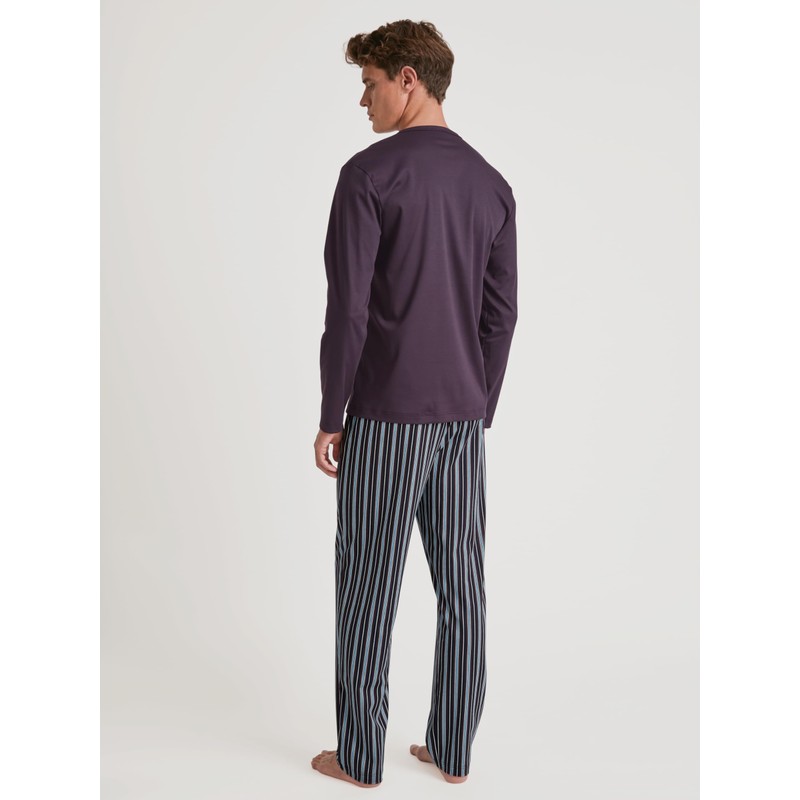 CALIDA Relax Streamline Men's Short Pyjamas 100% Cotton, plum