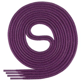 Di Ficchiano Premium Waxed Laces, Round Laces for Leather Business Shoes, Diameter 2 - 4 mm, Length 45 - 200 cm, Tear-Resistant - Purple - 160 cm