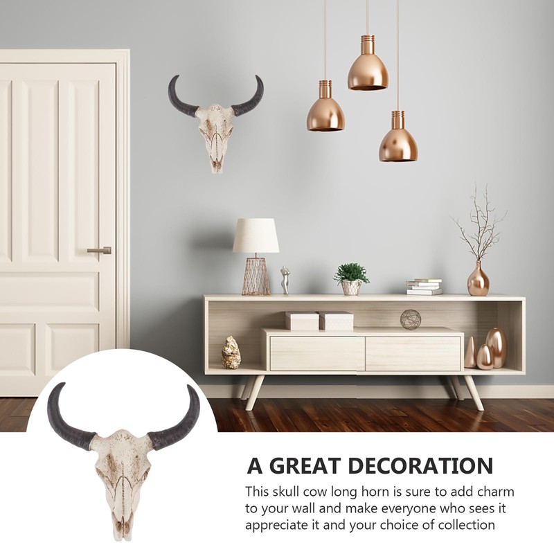IMIKEYA Bull Head Skull Wall Hanging Art Southwestern Cow Steer