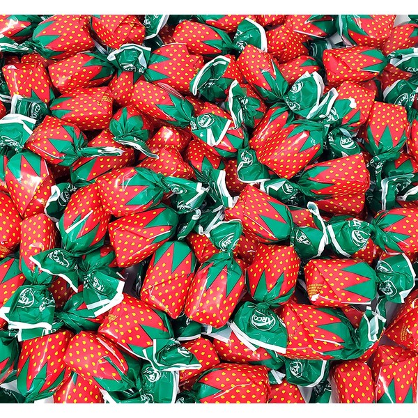 CrazyOutlet Arcor Strawberry Buds Bon Bon Filled Hard Candy, Sachet Wrap, 2 Pounds