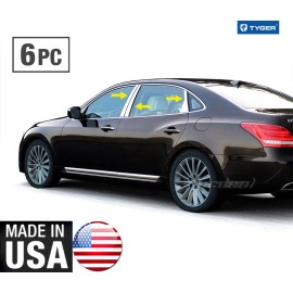 TYGER Fits 2012-2017 Hyundai Equus 6PC Stainless Steel Chrome Pillar Post Trim