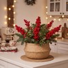 SMEILEE Christmas Red Berry Twig Stem, 12 Pack Artificial Burgundy
