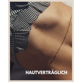 Belly Chain - Adjustable Chain with Small Beads Dots (78-93 cm) I Waterproof Body Chain for Women I Skin-Friendly Body Chain, stainless steel, Stainless Steel