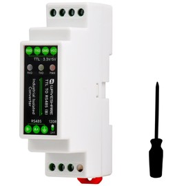 waveshare Rail-Mount TTL to RS485 Converter Galvanic Isolated Bi-Directional Adapter, Anti-Surge, Multi-Isolation Protection 1.2km Transmission Distance, Used for Industrial Automation and IoT