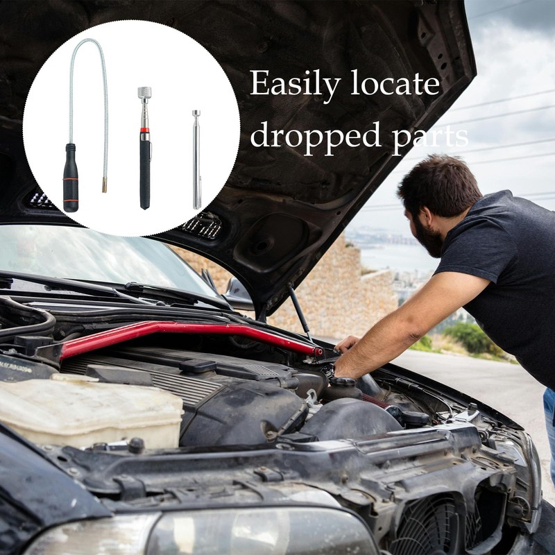 3 Pack Telescopic Magnet, Magnetic Pickup Tool, Telescopic Magnetic Pickup