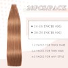 YDDM Tape-In Real Hair Extensions, 20 Pieces, 60 cm, 50