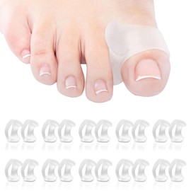 Asofelk 10Pair White Bunion Toe Spacers, Silicone Toe Spacer/Overlapping Toes Pads for Women Men, Soft Gel Orthotics/Little Toe Cushions Straightener for Crooked Toes, Overlapping Toes