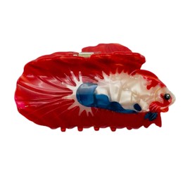 Aurasnap Red Betta Hair Claw Clip - Acetate Non-Slip Hair Clips for Thin/Thick/Curly Hair, Claw Clips for women, 3D Textured Fish Scale Accessories Gift.