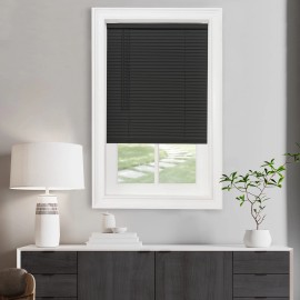 Achim Home Furnishings 28 x 64 Black Cordless Light Filtering Mini Blinds Child Pet Safe