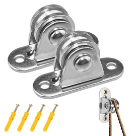 2 Pcs Washing Line Pulley Kit,Pulley Wheel,Pulley Block,Pulley System For Handling And Moving Sliding Gate Wire Rope Cable Crane Fitness