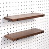 SEMPOMA 2 Pcs Walnut Finish Wooden Pegboard Shelf for 1/4"
