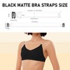 iMuchic Black Matte Bra Straps 3 Pairs Matte Transparent Shoulder