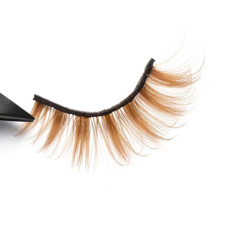False Eyelashes 10 Pairs Brown Natural Eyelashes Fluffy Cat Eye