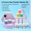 Eodci 12 Pieces Dipping Powder Nails Starter - 6 Colours