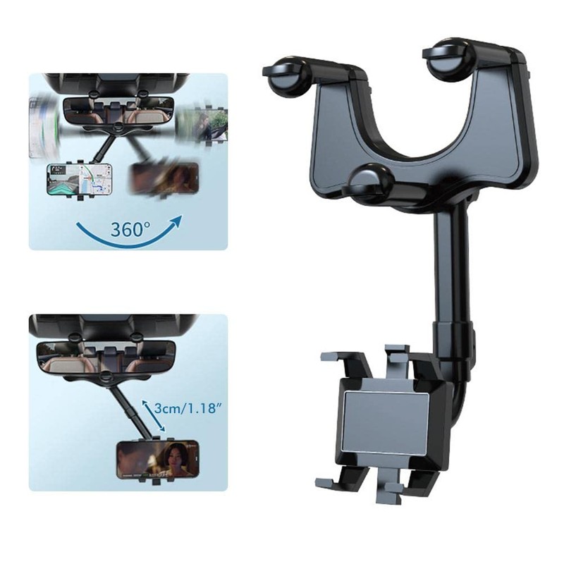 Soporte para Teléfono para Espejo Retrovisor de Coche, Soporte Móvil