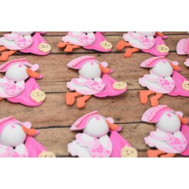BABY SHOWER PARTY FAVORS BABY SHOWER PINK GIRLS STORK 10 X RECUERDOS BEBE ROSA NINA GARZAS