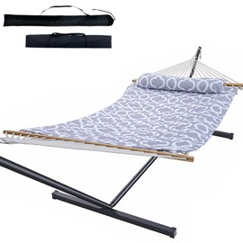 Everyfun Heavy Duty, 500LBS Capacity,Removable Quilted Polyester Pad, Portable & Adjustable Design, Includes Storage Bag, Easy to Assemble, Indoor & Outdoor Use, White-Gray