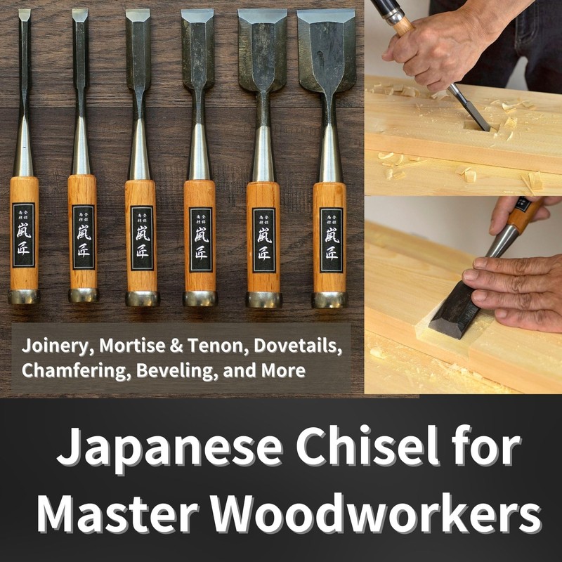 RANSHOU Japanese Chisel 9mm 3/8" Mortise Chisel Oire Nomi, Professional