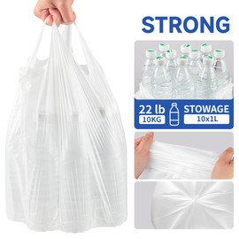 KeenEcho Small Trash Bags with Handles (1.2/2/3/4/6/8/13 Gallon) - Ocean Plastic Upcycling - Plastic Garbage Bags, Can Bin & Waste Basket Liner for Kitchen, Bathroom, Office and Pets