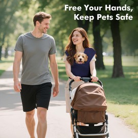 Pawaboo Pet Sling Carrier, Hands Free Dog Carrier Sling for Small Dogs and Cats, Puppy Kitten Pouch Soft Cotton Front Facing Cat Carriers Papoose, Reduce Back Neck Pain, Navy Blue