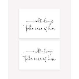 Wedding Day Card Set for New Parents in Law, Care of Him, Care of Her, From Bride and Groom