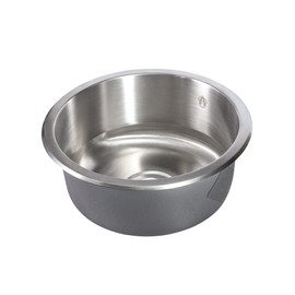 Silver Lake (SLU 302) 14" Round 18 Gauge Undermount Kitchen Bar Sink Stainless Steel Brushed Nickel Strainer and Clips Included