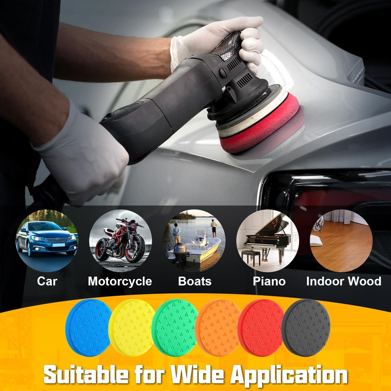 6 Pcs 7.5 Inch Buffing Pads, Polishing Pad for 7