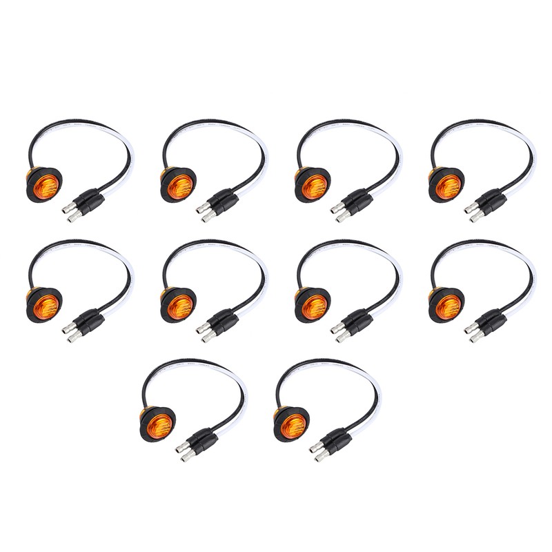 10pcs 3/4in LED Side Marker Light Clearance Lamp with DC