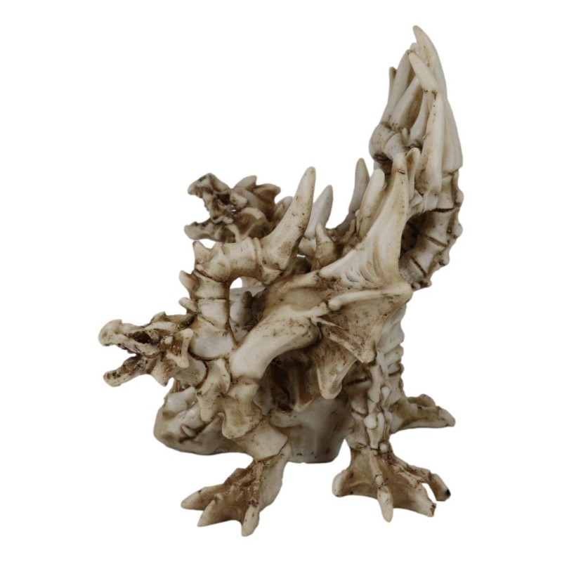 Legendary Arthurian Merlin Dragon Skulls Bones Skeletons Throne Chair Figurine