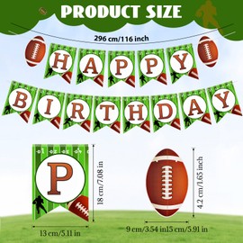 Football Happy Birthday Banner, Rugby Birthday Garland Football Party Decorations, Football String Flags for Birthday Super Bowl Sports Football Themed Party Supplies