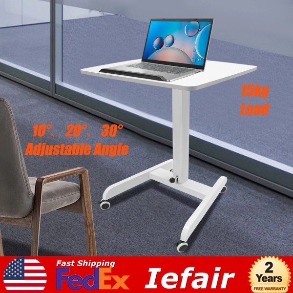 Unbranded Laptop Rolling Desk Height / Angle Adjustable Freestanding Mobile