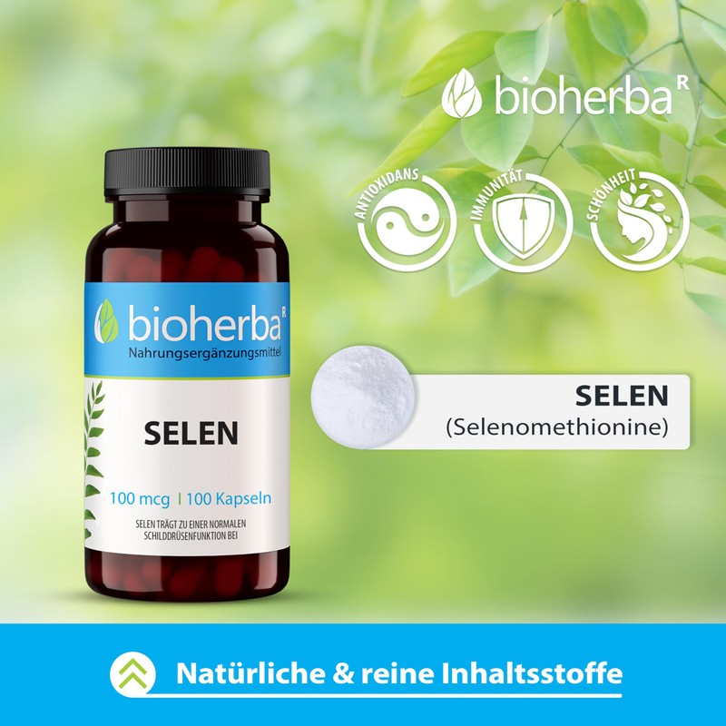High Dose Selenium - 100 mcg 100 Capsules by BIOHERBA