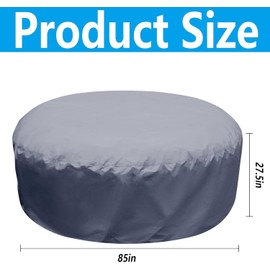 215×70CM Round Hot Tub Cover - 6 Persons Hot Tub Cover - Full Coverage Hot Tub Covers Replacement -UV Resistant, Portable Overall Spa Safety Protector for Outdoor Hot Tubs