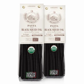 Morelli Squid Ink Pasta Linguine- Organic Italian Pasta - Black Pasta Noodles - Durum Wheat Semolina - Nero Di Seppia Made in Italy - 8.8oz / 250g (pack of 2)