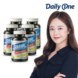 Daily One Calcium Magnesium Zinc 1,300mg / 데일리원  칼슘 마그네슘 아연 1,300mg X 120정 5통