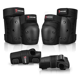 Forzueby - Rodilleras para adultos y niños, coderas para muñecas 6 en 1, juego de equipo protector para patinaje en línea, patinaje, patineta, BMX, etc.