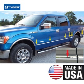 Made in USA! Compatible with 2009-2014 Ford F150 Platinum Crew Cab 5.5" Bed with Fender Flare Groove Insert Line Trim 1/2" Wide 12PC