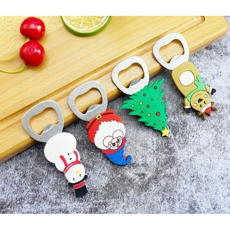 Christmas Magnetic Bottle Openers, One Pack - Random Design Sent,